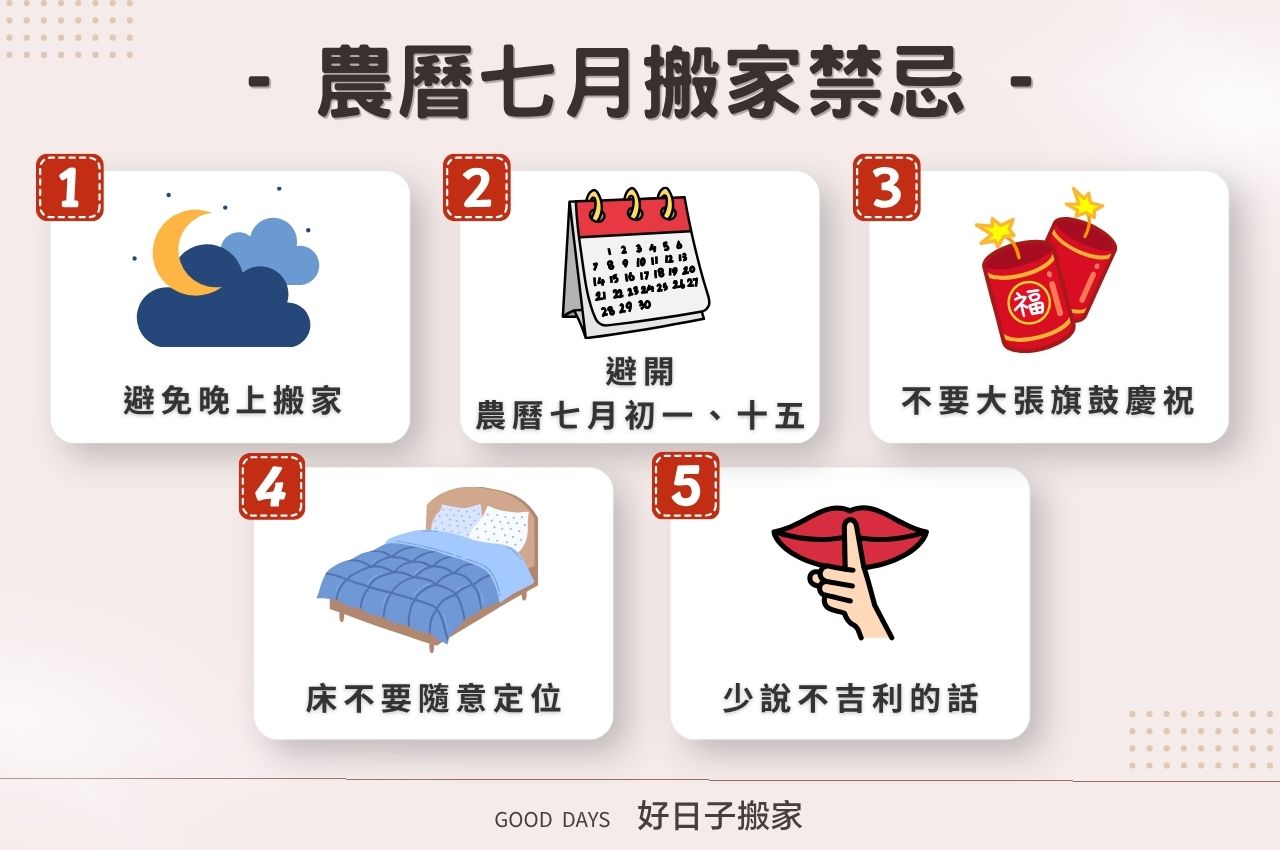 農曆七月搬家禁忌